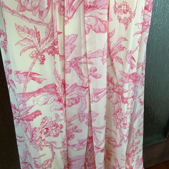 Mac Duggal Anthropologie Floral Printed Ruffle Shoulder Lace Up Gown size 2. - Picture 13 of 17